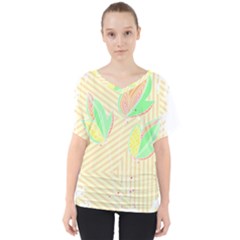 Leaves Design T- Shirtleaves T- Shirt (2) V-neck Dolman Drape Top by maxcute