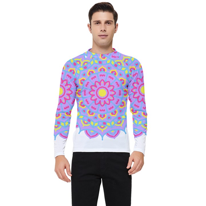 Mandala T- Shirt Mandala Art T- Shirt Men s Long Sleeve Rash Guard