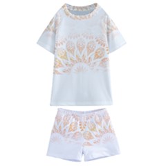 Mandala T- Shirt Mandala The Sunrise Series 002 T- Shirt Kids  Swim Tee And Shorts Set by maxcute