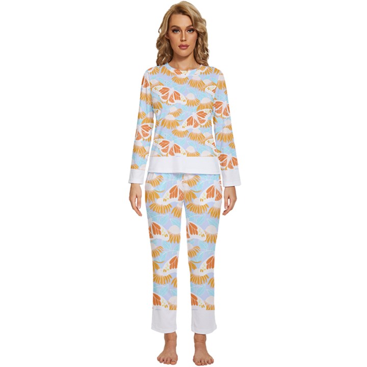 Monarch Butterflies T- Shirt Monarch Butterfly On Yellow Coneflowers T- Shirt Womens  Long Sleeve Lightweight Pajamas Set