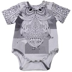 Owl Illustration T- Shirtowl T- Shirt (1) Baby Short Sleeve Bodysuit by maxcute