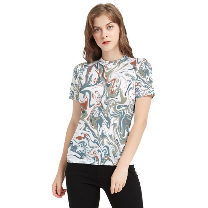 Pattern T- Shirt Magic Pattern Or Colour Waves T- Shirt Women s Short Sleeve Rash Guard