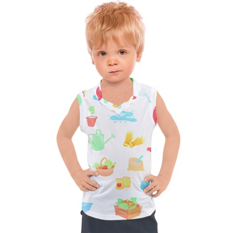 Plants T- Shirt Gardening Pattern Garden Tools Plants Lover T- Shirt Kids  Sport Tank Top by maxcute