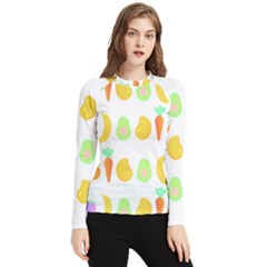 Seamless Pattern Fruits And Vegetables T- Shirt Seamless Pattern Fruits And Vegetables T- Shirt Women s Long Sleeve Rash Guard by maxcute