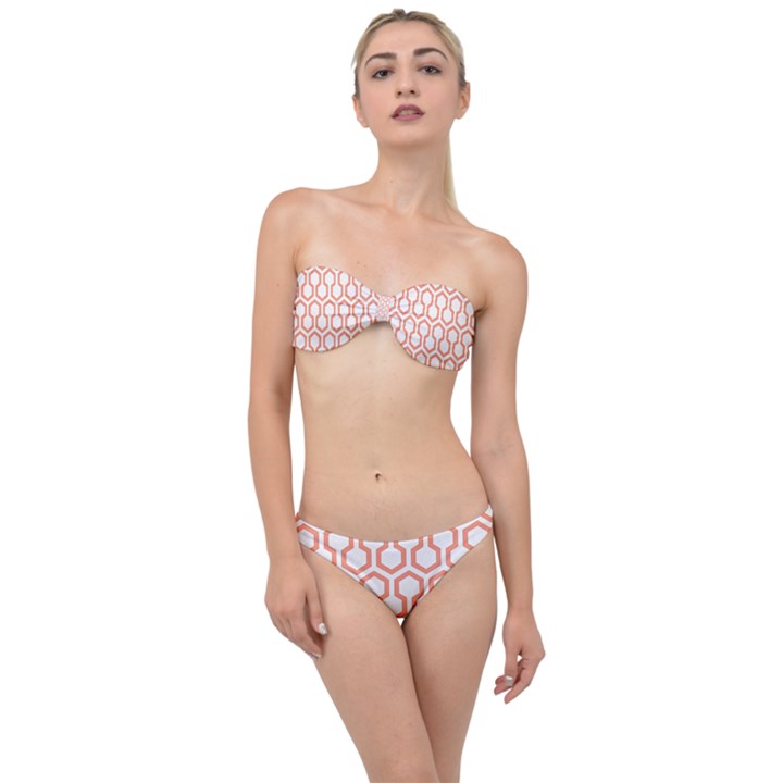 Shining Stephen King T- Shirt Geometric Pattern Looped Hexagons Classic Bandeau Bikini Set