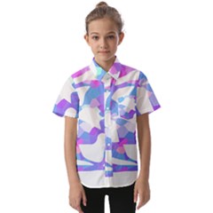 Silhouette Design T- Shirt Silhouette Design Abstract Maze Geometric Abstract Colours T- Shirt Kids  Short Sleeve Shirt by maxcute