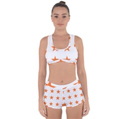 Stars T- Shirt Star Pattern - Orange T- Shirt Racerback Boyleg Bikini Set by maxcute