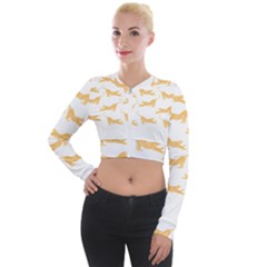 Tigers T- Shirt Golden Tigers T- Shirt Long Sleeve Cropped Velvet Jacket by maxcute