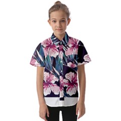 Tropical T- Shirt Tropical Graceful Flower T- Shirt Kids  Short Sleeve Shirt by maxcute