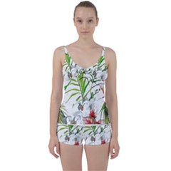 Tropical T- Shirt Tropical Handsome Preforation T- Shirt Tie Front Two Piece Tankini by maxcute