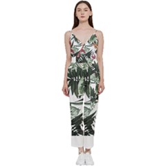 Tropical T- Shirt Tropical Handsome Sprout T- Shirt V-neck Spaghetti Strap Tie Front Jumpsuit by maxcute