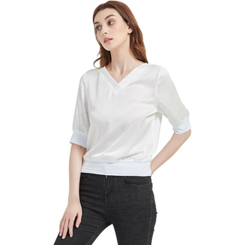 Undulating T- Shirt Waves T- Shirt Quarter Sleeve Blouse by maxcute