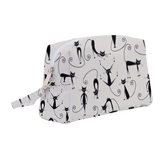 Pattern Cats Black Feline Kitten Wristlet Pouch Bag (medium) by Ravend