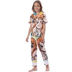 Nami Lovers Money Kids  Satin Short Sleeve Pajamas Set by designmarketalsprey31