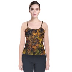 Digitalartflower Velvet Spaghetti Strap Top by Sparkle