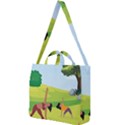 Mother And Daughter Yoga Art Celebrating Motherhood And Bond Between Mom And Daughter. Square Shoulder Tote Bag View1