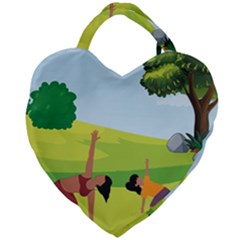 Mother And Daughter Y Giant Heart Shaped Tote by SymmekaDesign