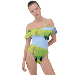 Mother And Daughter Y Frill Detail One Piece Swimsuit by SymmekaDesign