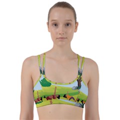 Large Line Them Up Sports Bra by SymmekaDesign