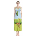 Mother And Daughter Yoga Art Celebrating Motherhood And Bond Between Mom And Daughter. Button Up Chiffon Maxi Dress View1