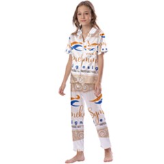 Logo Pngdd Kids  Satin Short Sleeve Pajamas Set by SymmekaDesign