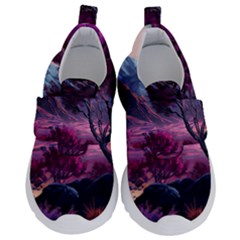 Landscape Landscape Painting Purple Purple Trees Kids  Velcro No Lace Shoes by Jancukart