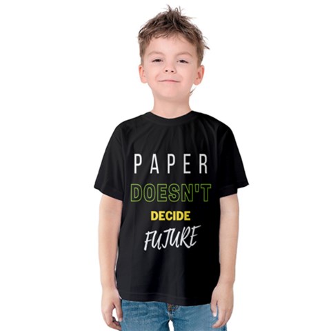 Black Simple Future T Shirt Design Kids  Cotton Tee by Safar