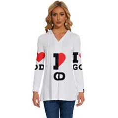 I Love God Long Sleeve Drawstring Hooded Top by ilovewhateva