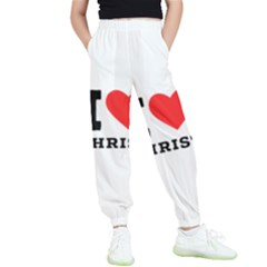 I Love Christ Kids  Elastic Waist Pants by ilovewhateva