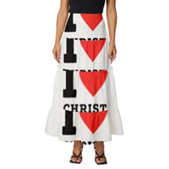 I Love Christ Tiered Ruffle Maxi Skirt by ilovewhateva