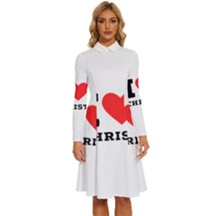 I Love Christ Long Sleeve Shirt Collar A-line Dress by ilovewhateva