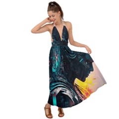 Who Sample Robot Prettyblood Backless Maxi Beach Dress by Ravend