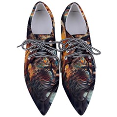 Leopard Feline Artwork Art Fantasy Pointed Oxford Shoes by Ravend