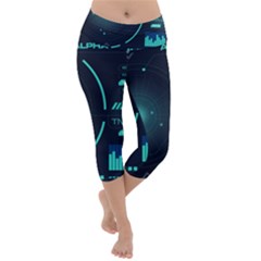 Sci Fi Computer Screen Lightweight Velour Capri Yoga Leggings by Uceng