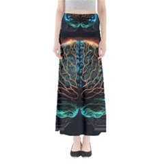 Brain Mind Technology Circuit Board Layout Patterns Full Length Maxi Skirt by Uceng