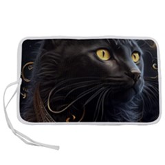 Ai Generated Cat Moon Feline Cute Pen Storage Case (m) by Ravend