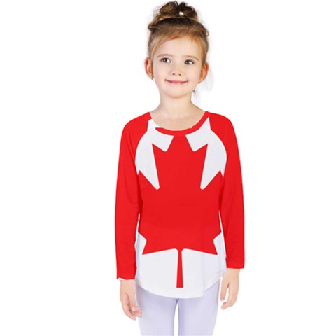 Canada Flag Canadian Flag View Kids  Long Sleeve Tee by Ravend