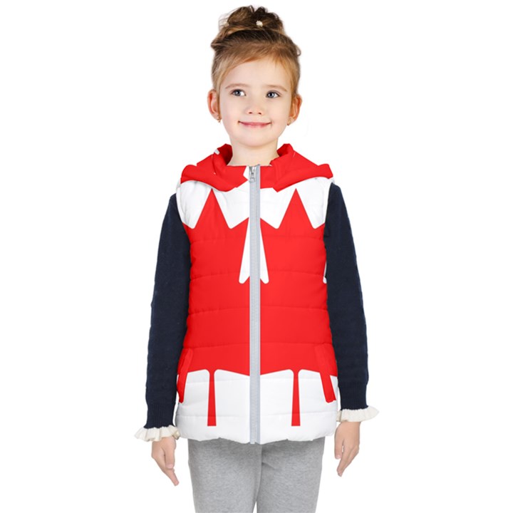 Canada Flag Canadian Flag View Kids  Hooded Puffer Vest