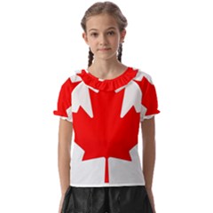 Canada Flag Canadian Flag View Kids  Frill Chiffon Blouse by Ravend