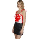 Canada Flag Canadian Flag View Flowy Camisole Tie Up Top View2