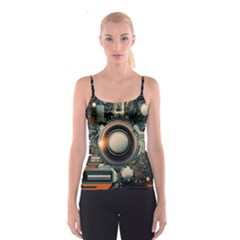 Illustrations Technology Robot Internet Processor Spaghetti Strap Top by Ravend