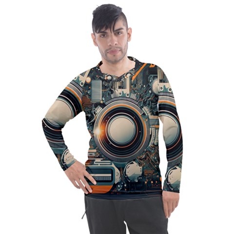 Illustrations Technology Robot Internet Processor Men s Pique Long Sleeve Tee by Ravend