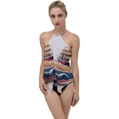 Ai Generated Noodles Pirate Chinese Food Food Go With The Flow One Piece Swimsuit by danenraven