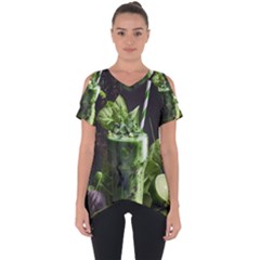 Ai Generated Drink Spinach Smooth Apple Ginger Cut Out Side Drop Tee by danenraven