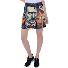 Ai Generated Nikola Tesla Tesla Nikolas Electricity Tennis Skirt by danenraven