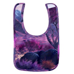 Landscape Landscape Painting Purple Purple Trees Baby Bib by danenraven