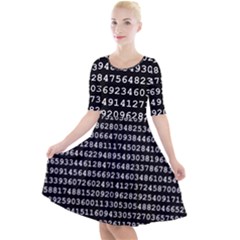 Pi Circle Diameter Circumference Ratio Radius Quarter Sleeve A-line Dress by Ravend