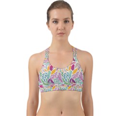 Leaves Colorful Leaves Seamless Design Leaf Back Web Sports Bra by Ravend