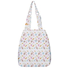 Easter Bunny Pattern Hare Easter Bunny Easter Egg Center Zip Backpack by Ravend