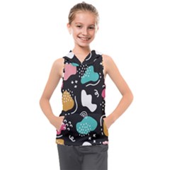 Art Pattern Design Background Print Kids  Sleeveless Hoodie by Ravend